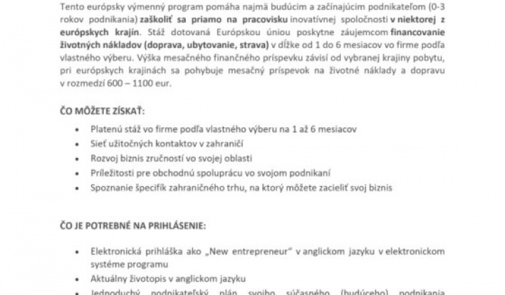 1. fotografia fotogalérie ERASMUS pre mladých podnikateľov - foto