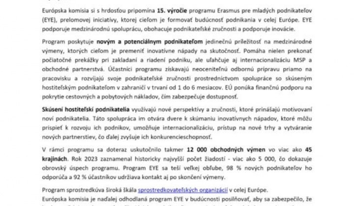 2. fotografia fotogalérie ERASMUS pre mladých podnikateľov - foto