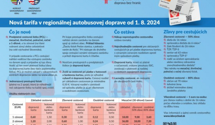 1. fotografia fotogalérie Nová tarifa v regionálnej autobusovej doprave od 1.8.2024 - foto