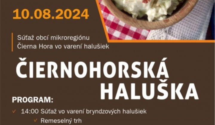 1. fotografia fotogalérie Pozvánka – Čiernohorská haluška – Radatice - foto