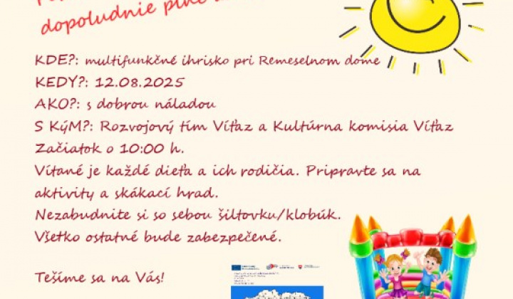 1. fotografia fotogalérie Pozvánka – Dopoludnie plné aktivít 12.8.2025 - foto