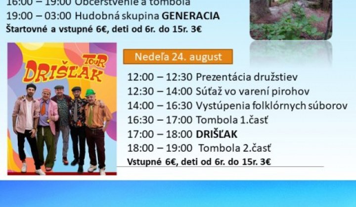 1. fotografia fotogalérie Pozvánka – Dúbravské Rajtopiky, Dúbravské Pirohy 23.-24.8.2025 - foto