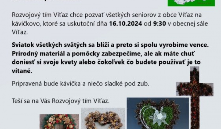 1. fotografia fotogalérie Kávičkovo pre seniorov 4 – 16.10.2024 - foto