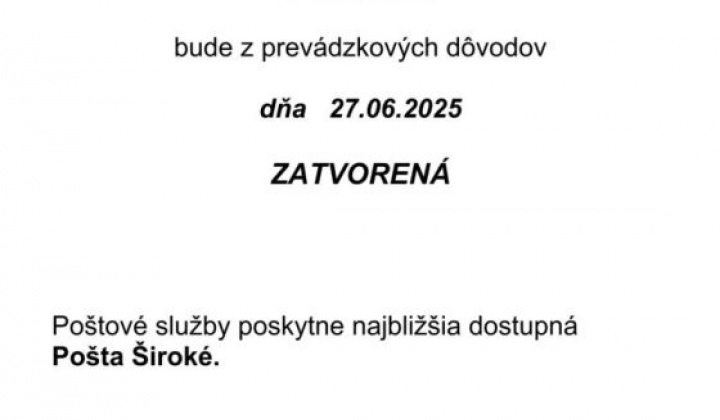 Fotka - Oznam-pošta Víťaz