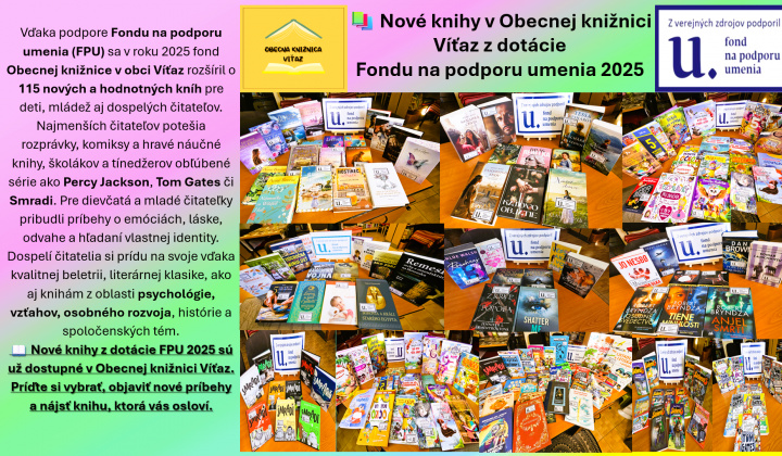 Fotka - Nové knihy z dotácie FPU 2025 – čítanie pre každého