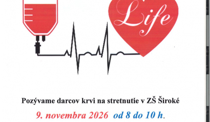 Fotka - Pozvánka-Darovanie krvi-9.11.2026